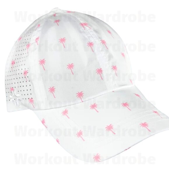 VimHue Women's Tennis Cap Palms Print Only (Pink) UPF 50+ - Picture 1 of 2